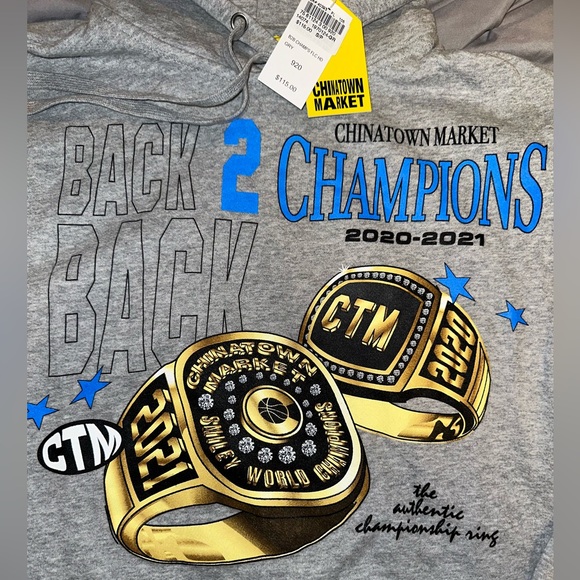 CHINATOWN MARKET Back 2 Back Hoodie - NWT (Heathered Grey—S) - Picture 1 of 4